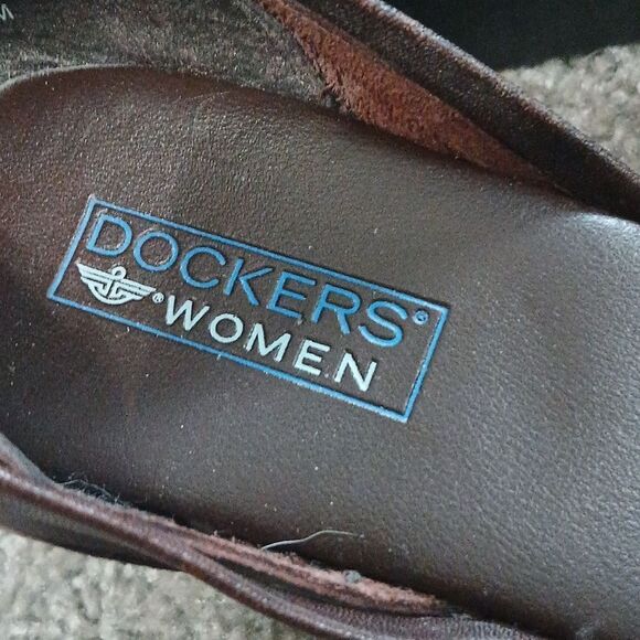 Dockers DKANAK Wedge Heel Sandals Women's  Brown Leather Strappy Sz 8.5 EUC - Picture 6 of 8